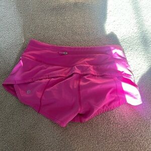 Lululemon Size 0 Speed Up Shorts 2.5 Inch Inseam Pink